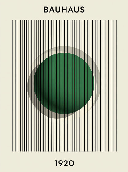 Forest Green Bauhaus Poster - Wall Art Decor - front view - forest green bauhaus poster, green geometric wall art