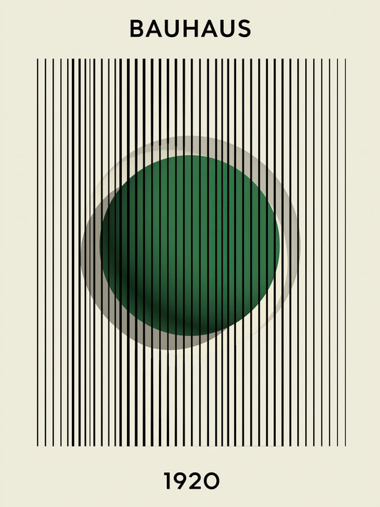 Forest Green Bauhaus Poster - Wall Art Decor - front view - forest green bauhaus poster, green geometric wall art