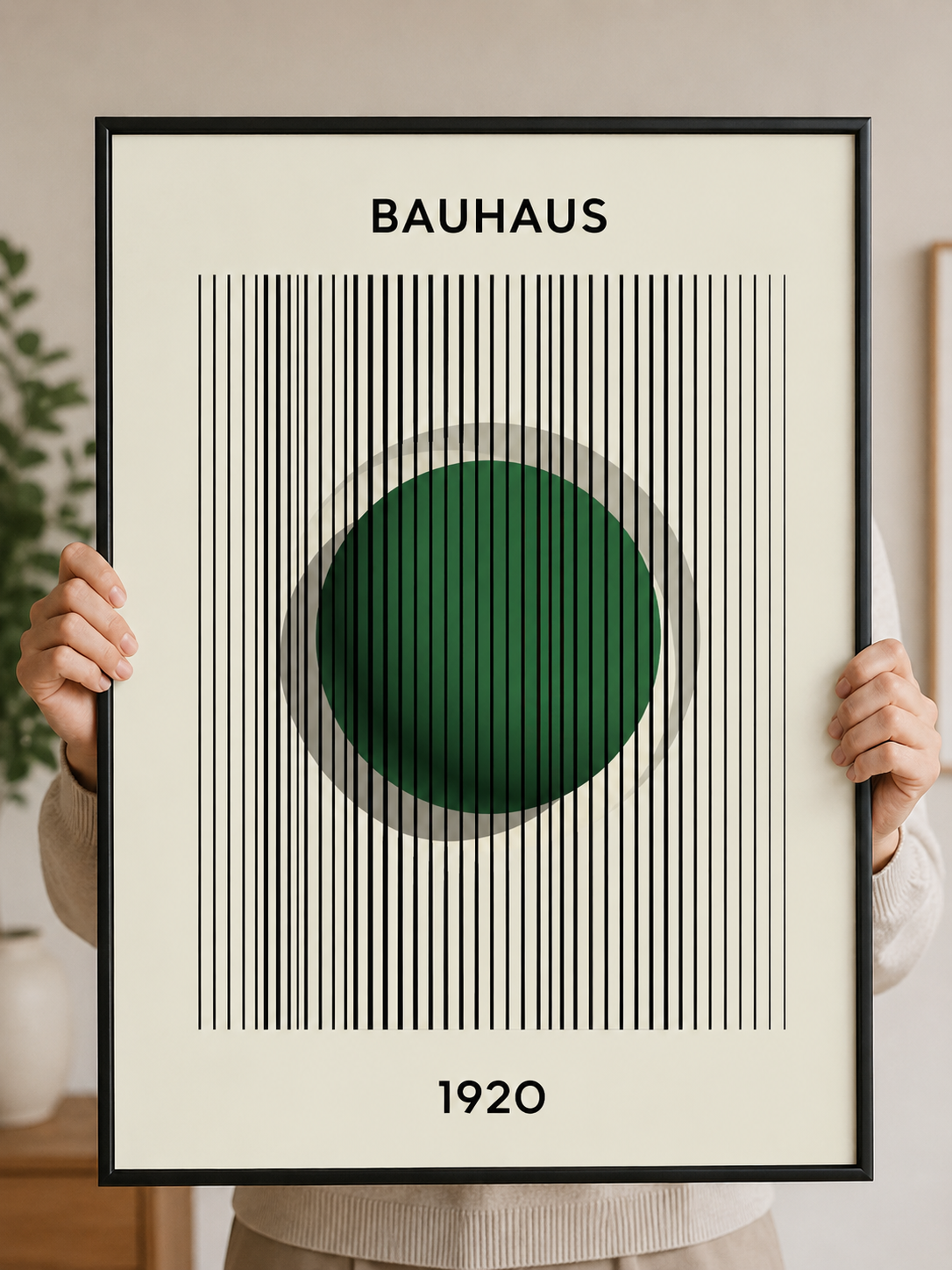 Forest Green Bauhaus Poster - Wall Art Decor - packaging - forest green bauhaus poster, green geometric wall art