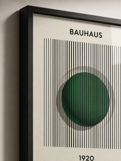 Forest Green Bauhaus Poster - Wall Art Decor - front view - forest green bauhaus poster, green geometric wall art