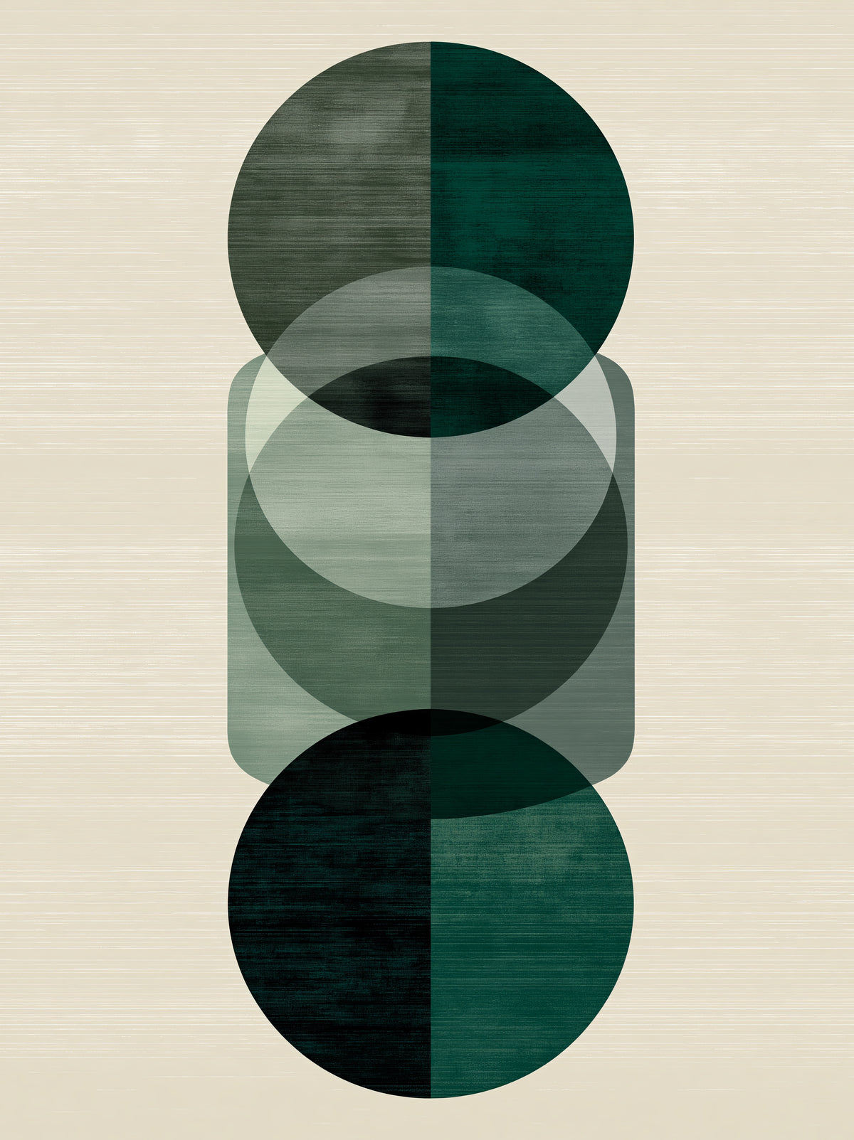 Forest Green Geometric Wall Art - Wall Art Decor - front view - forest green geometric wall art, green abstract art print