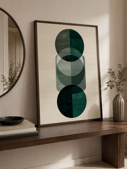 Forest Green Geometric Wall Art - Wall Art Decor - alternate angle