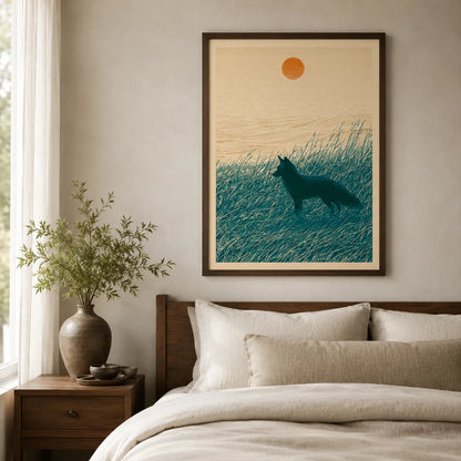 Fox at Sunset Wall Art Decor - Wall Art Decor - alternate angle