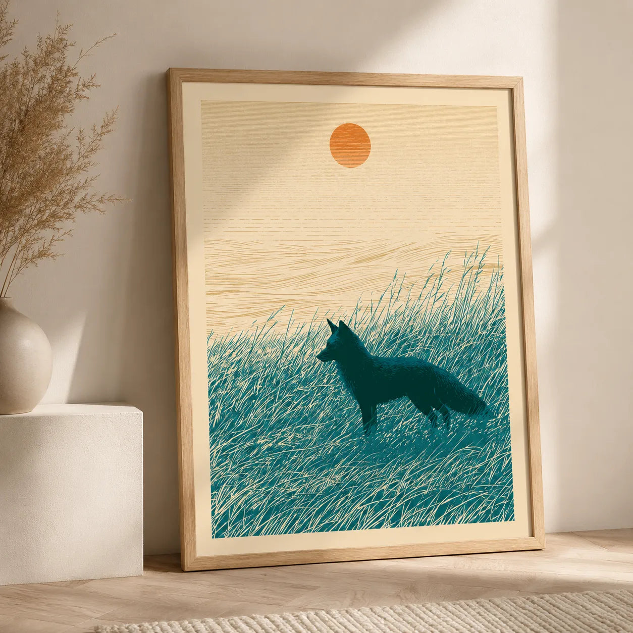 Fox at Sunset Wall Art Decor - Wall Art Decor - side view