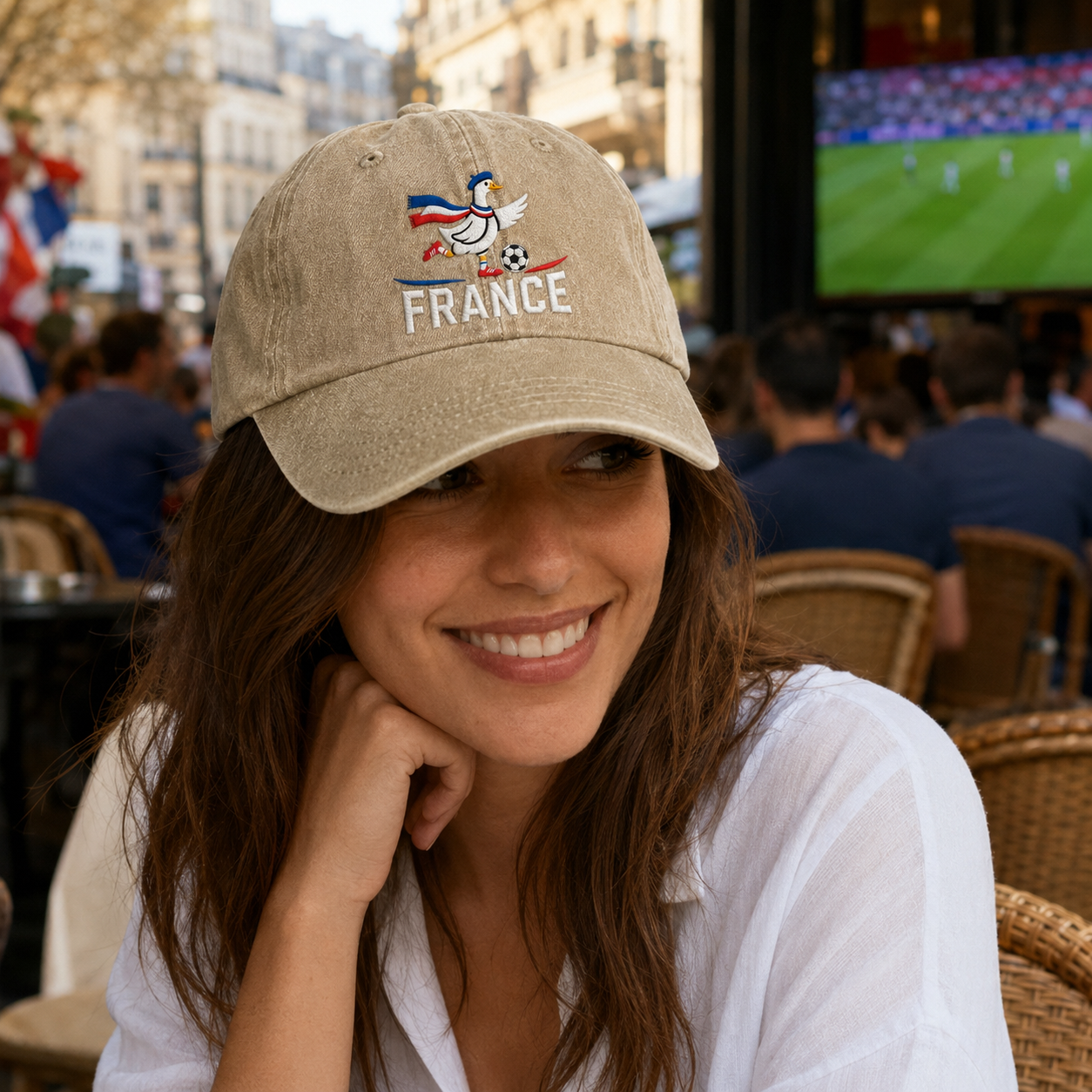 France Soccer Goose Embroidered Washed Cap - Washed Cap - lifestyle