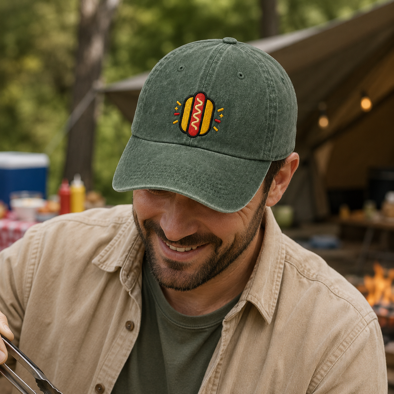 Frank Hot Dog Embroidered Washed Cap - Washed Cap - alternate angle