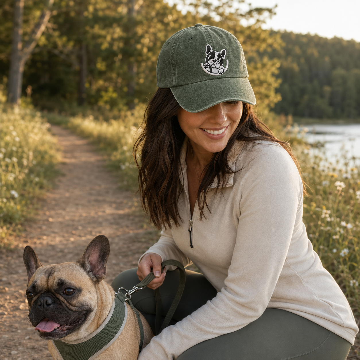 French Bulldog Washed Cap - Washed Cap - detail