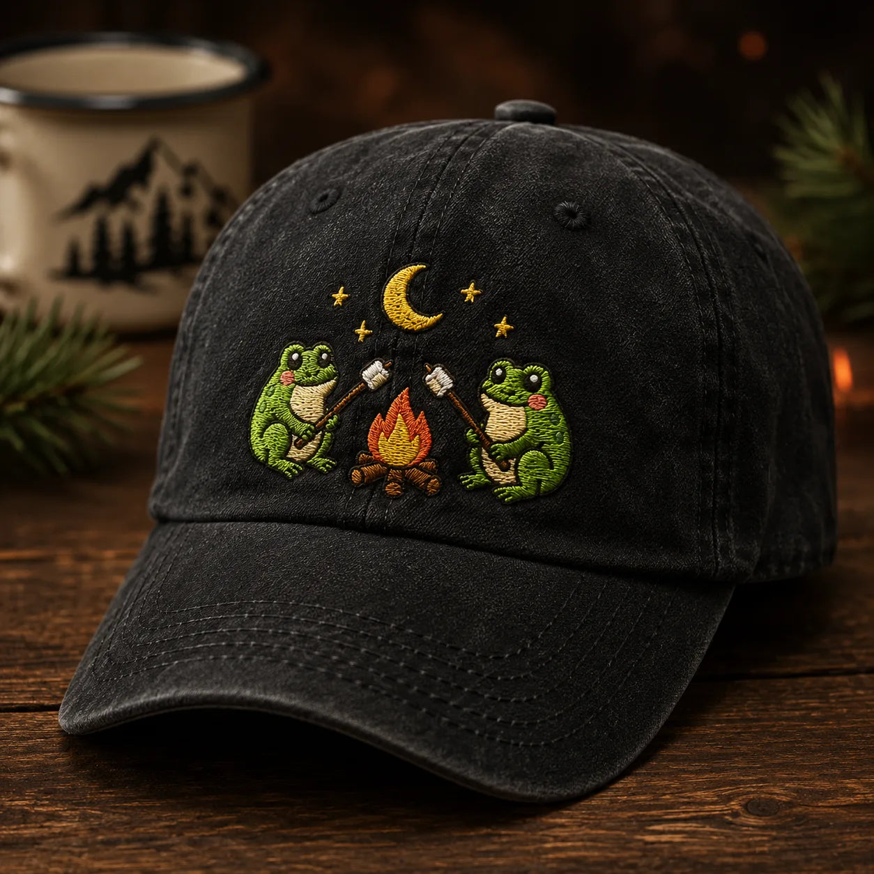 Frog Campfire Washed Cap - washed cap - alternate angle