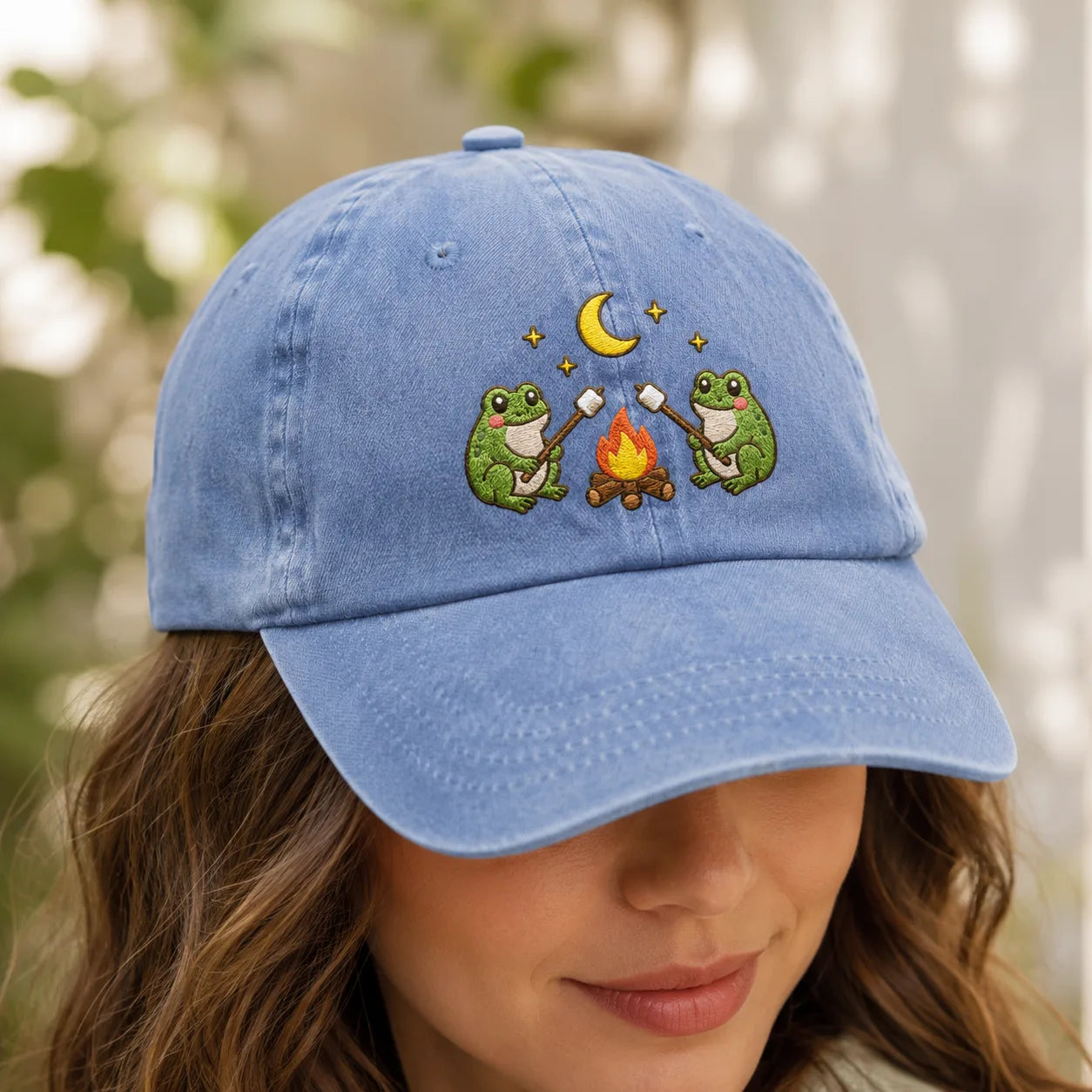 Frog Campfire Washed Cap - washed cap - back view