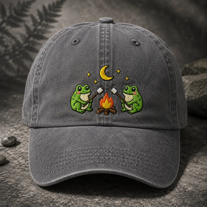 Frog Campfire Washed Cap - washed cap - in use
