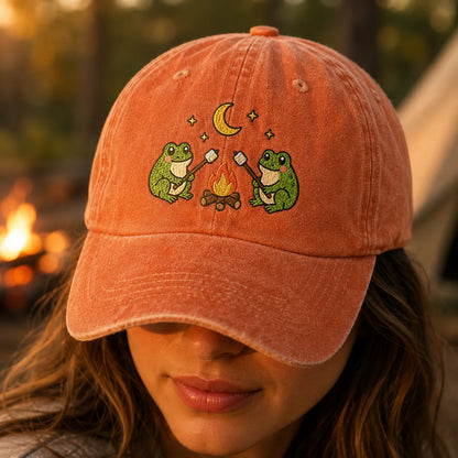 Frog Campfire Washed Cap - washed cap - styled