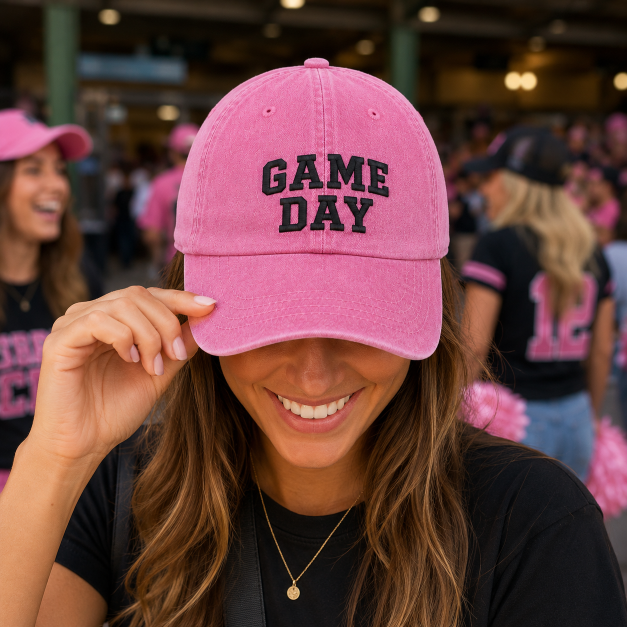 Game Day Embroidered Washed Cap - Washed Cap - alternate angle