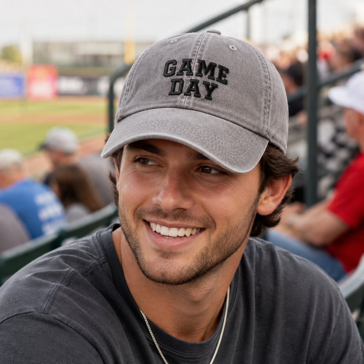 Game Day Embroidered Washed Cap - Washed Cap - lifestyle