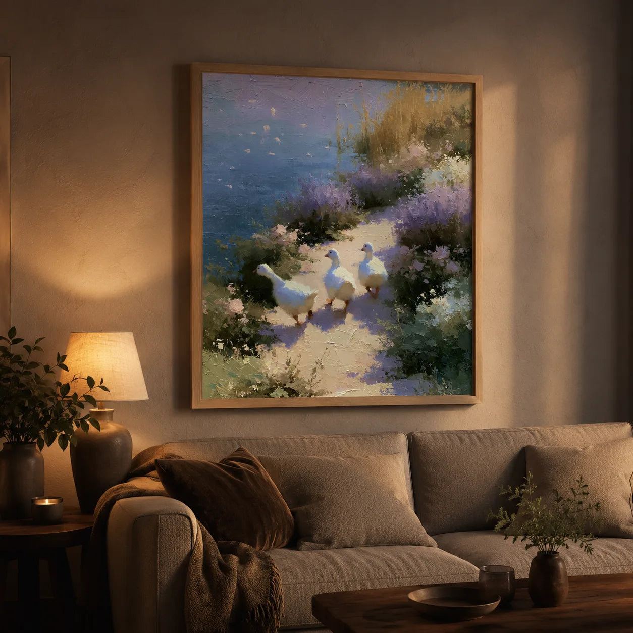 Geese on Garden Path Wall Art Decor - Wall Art Decor - lifestyle