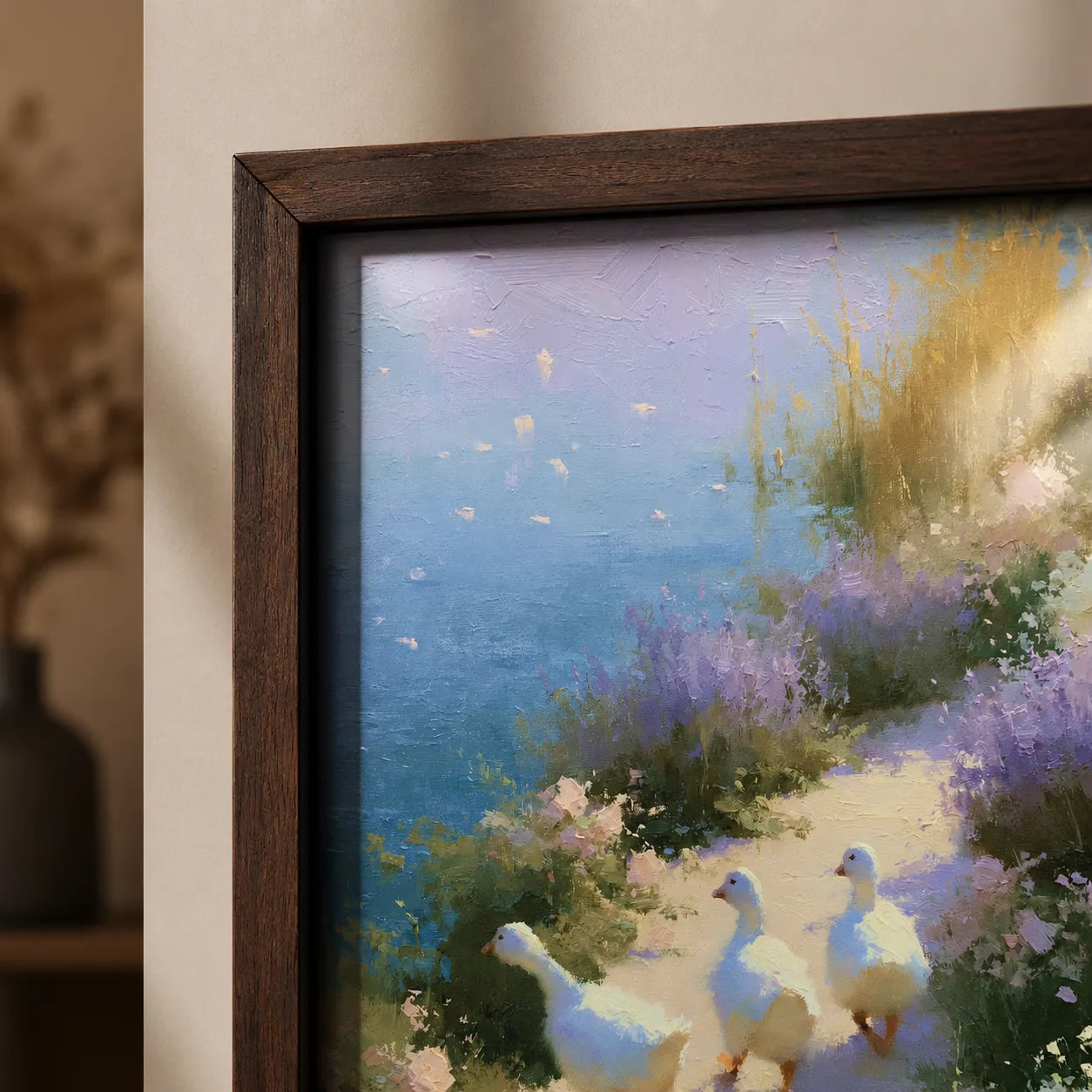 Geese on Garden Path Wall Art Decor - Wall Art Decor - packaging