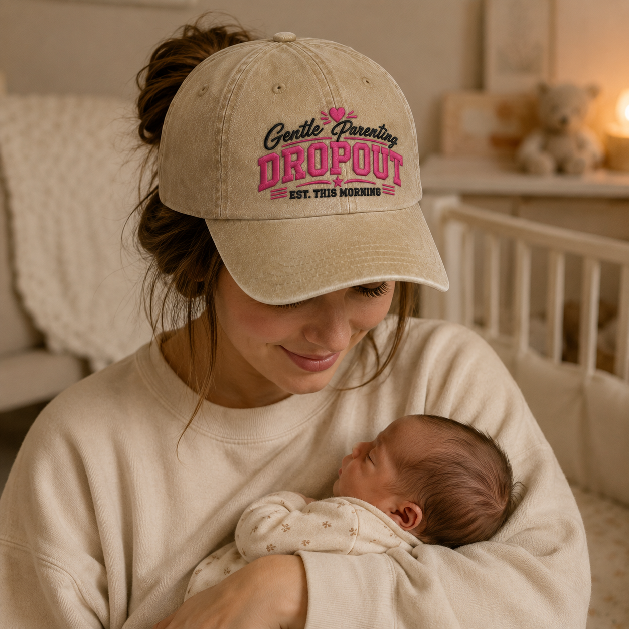 Gentle Parenting Dropout Washed Cap - Washed Cap - side view
