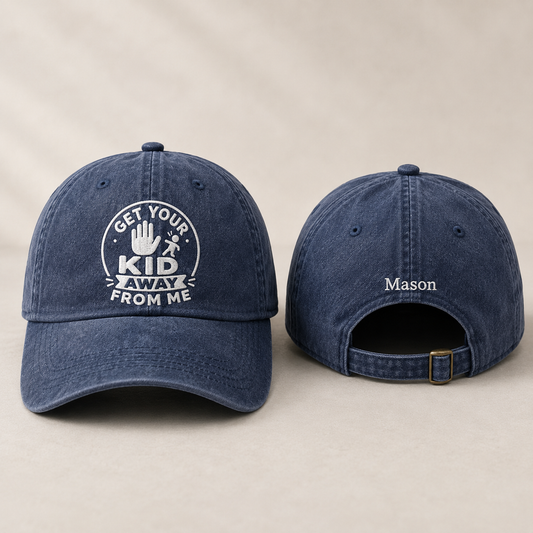 Get Your Kid Away From Me Washed Cap - Washed Cap - front view