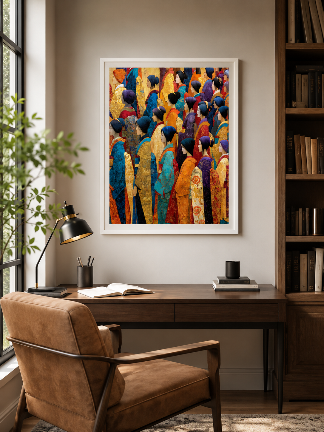 Gilded Procession Wall Art - Wall Art Decor - packaging - japandi wall decor, canvas print