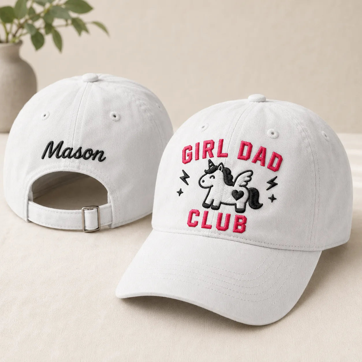 Girl Dad Club Washed Cap - Washed Cap - front view