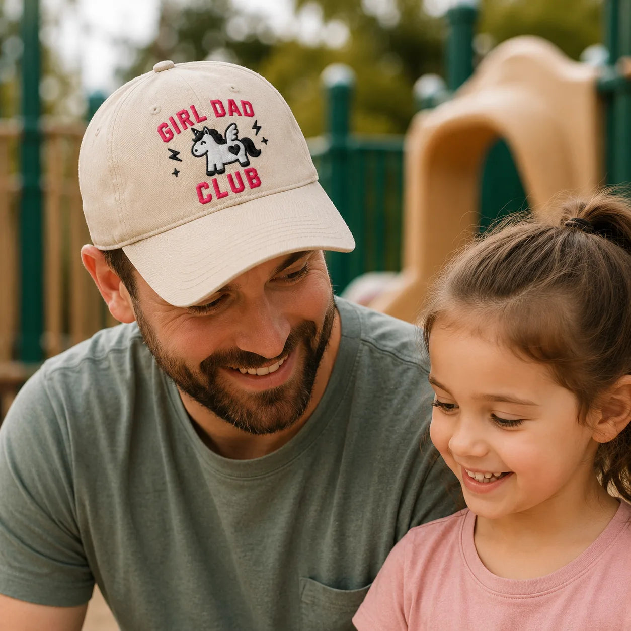 Girl Dad Club Washed Cap - Washed Cap - side view