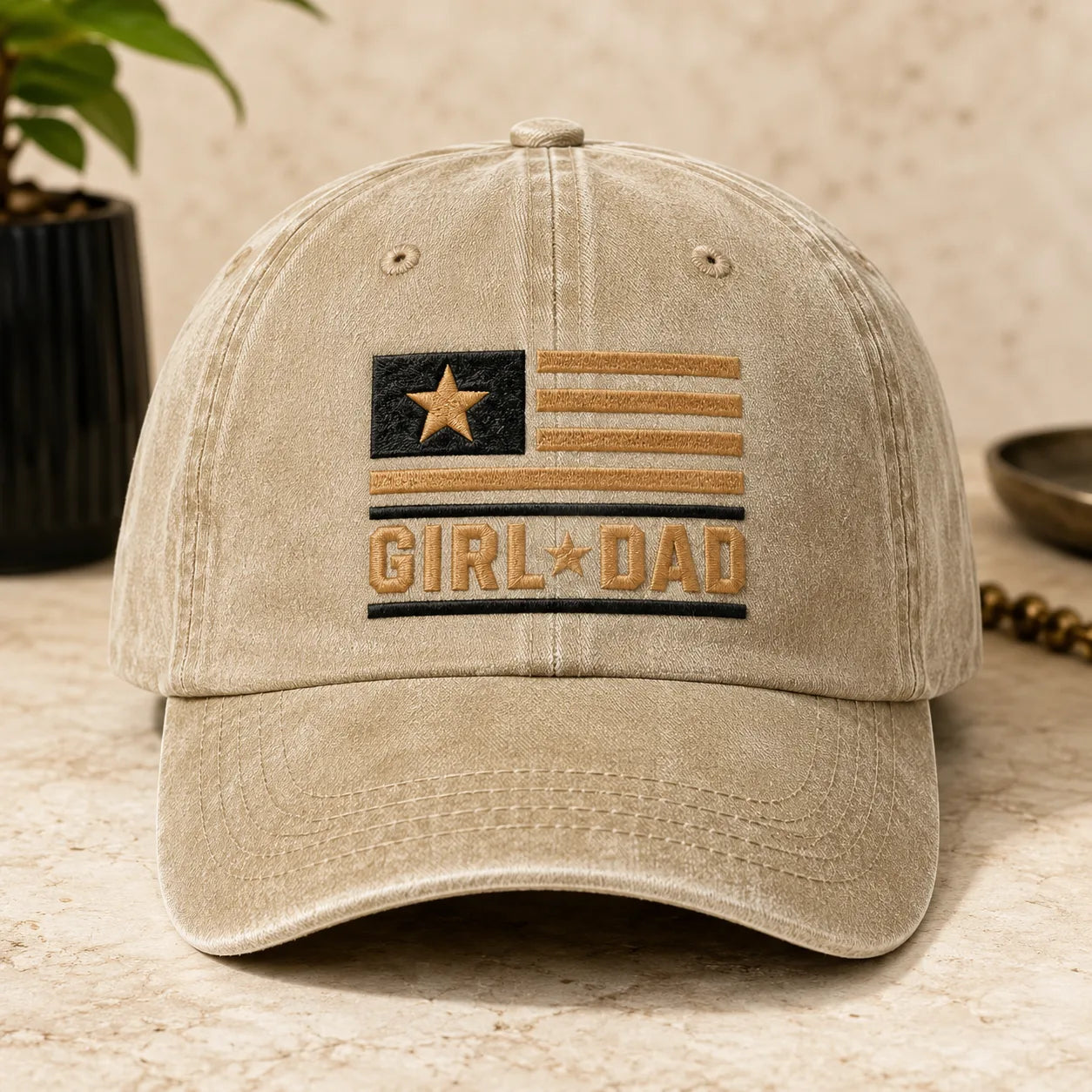 Girl Dad Embroidered American Washed Cap - washed cap - lifestyle