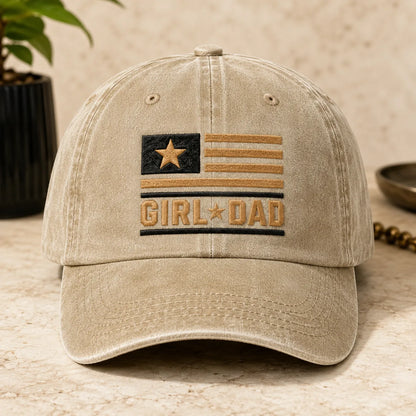 Girl Dad Embroidered American Washed Cap - washed cap - lifestyle