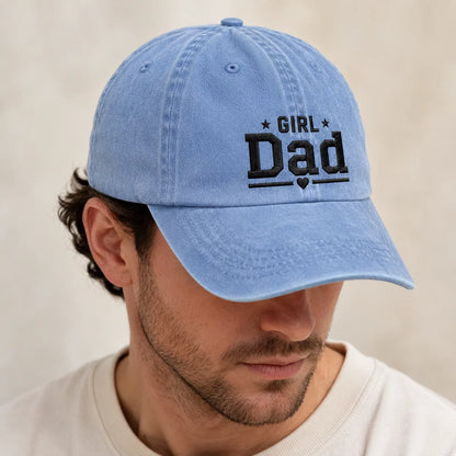 Girl Dad Embroidered Baby Washed Cap - washed cap - detail