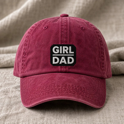 Girl Dad Embroidered Shower Washed Cap - washed cap - detail