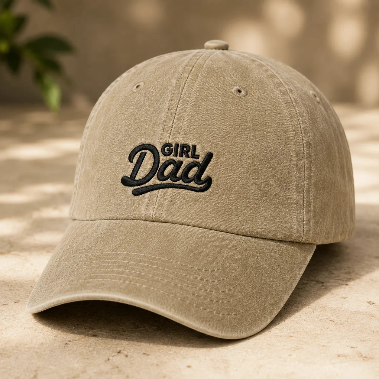 Girl Dad Embroidered Washed Cap - washed cap - alternate angle
