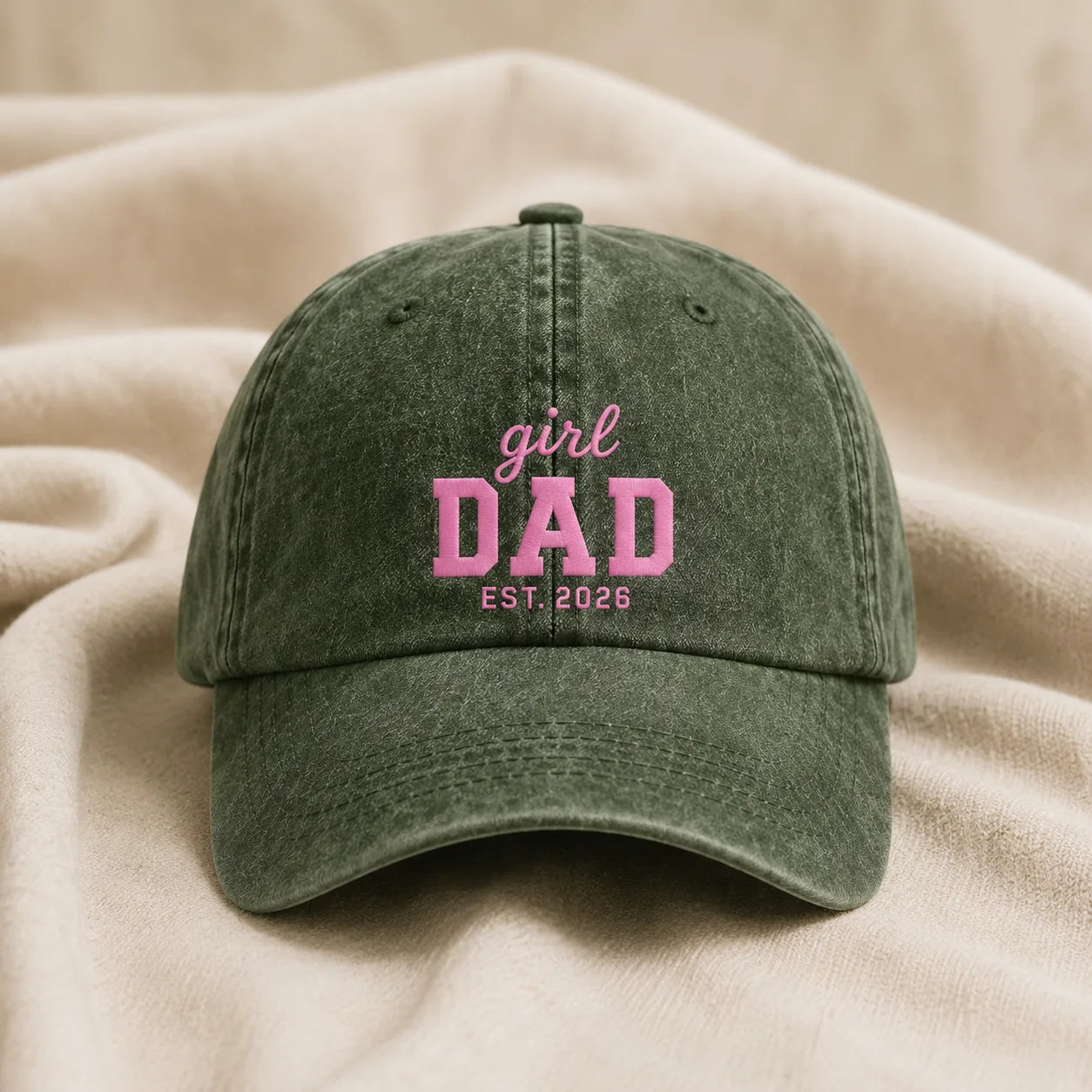 Girl Dad Est. 2026 Washed Baseball Cap - washed cap - alternate angle