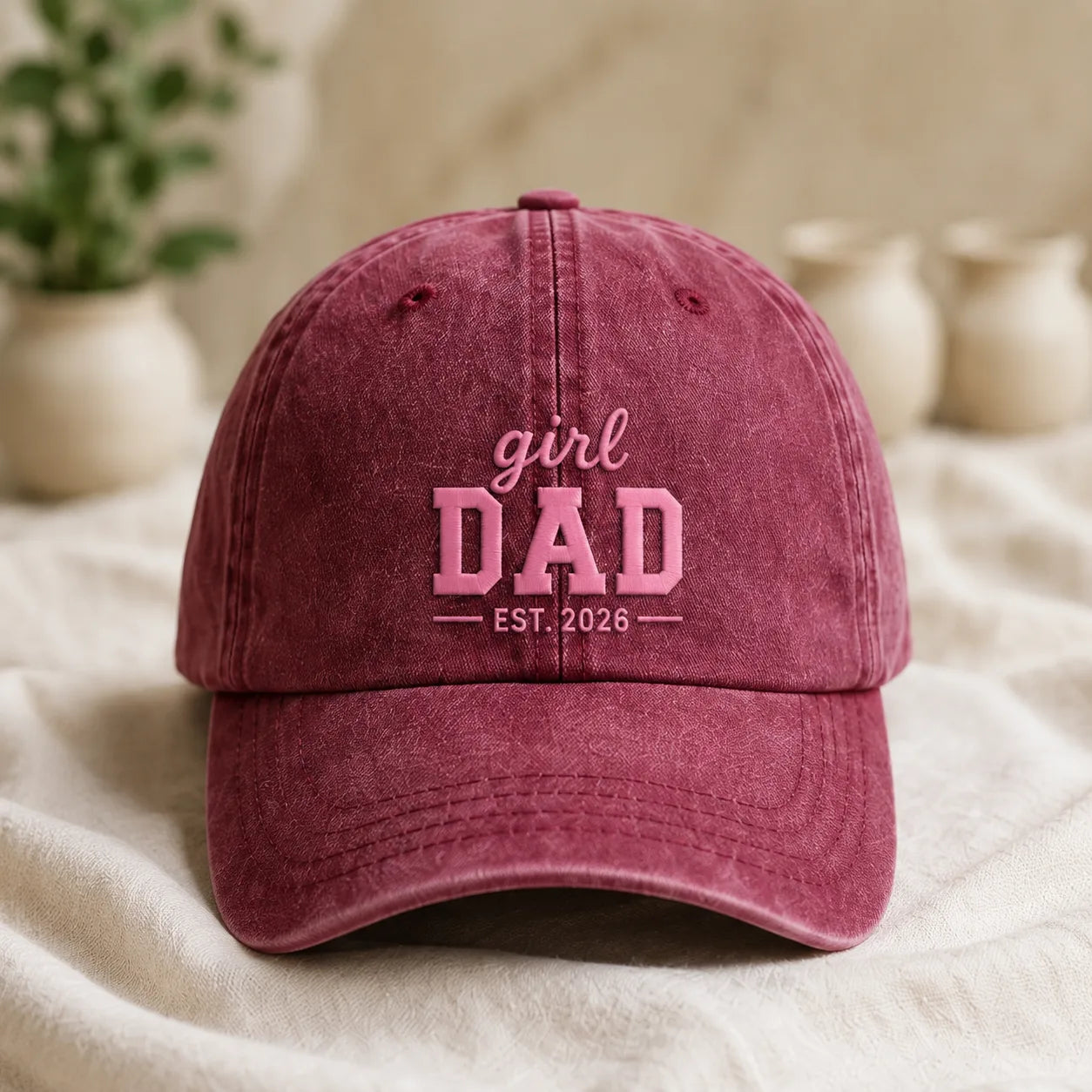 Girl Dad Est. 2026 Washed Baseball Cap II - washed cap - alternate angle