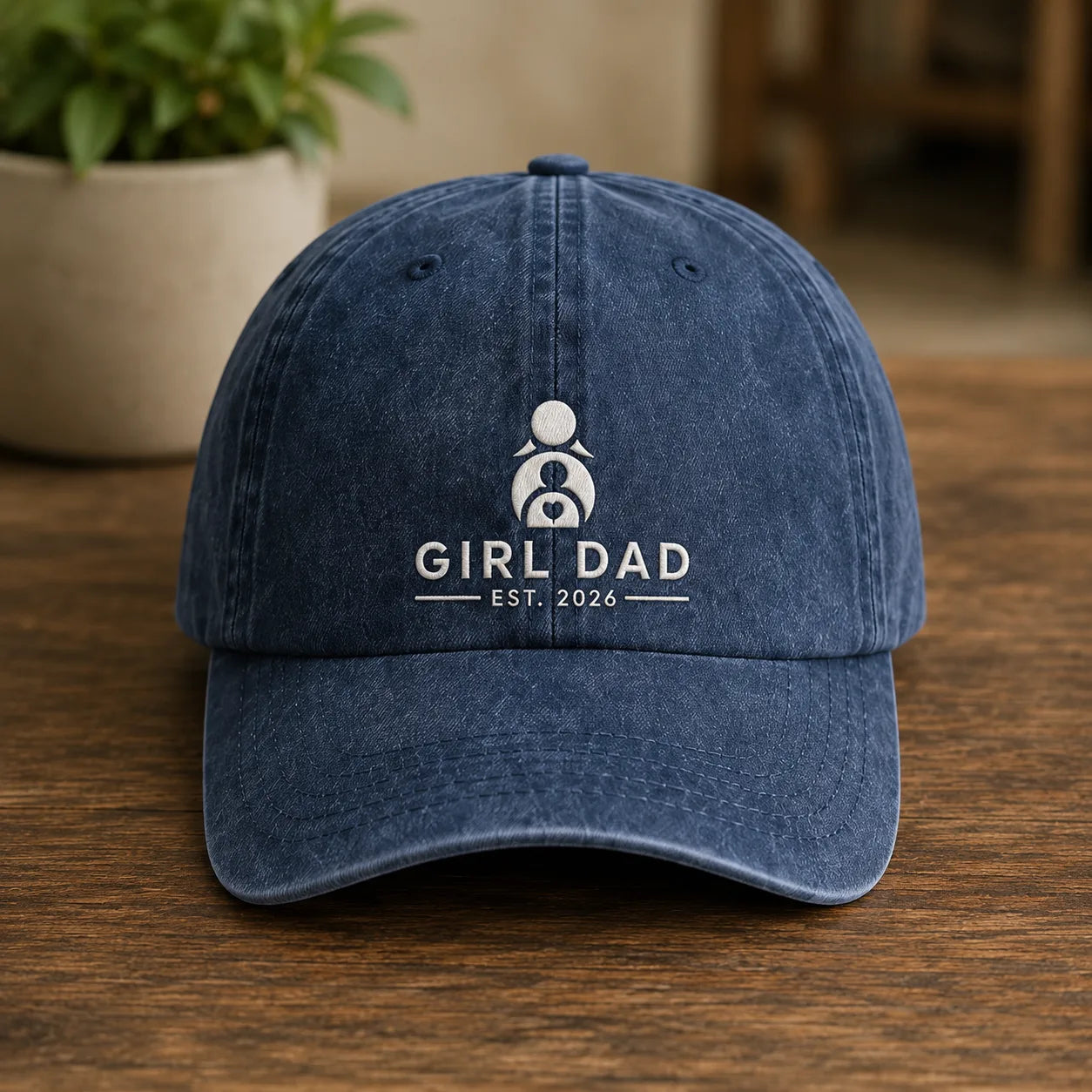 Girl Dad Est. 2026 Washed Baseball Cap III - washed cap - alternate angle