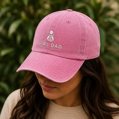 Girl Dad Est. 2026 Washed Baseball Cap III - washed cap - lifestyle