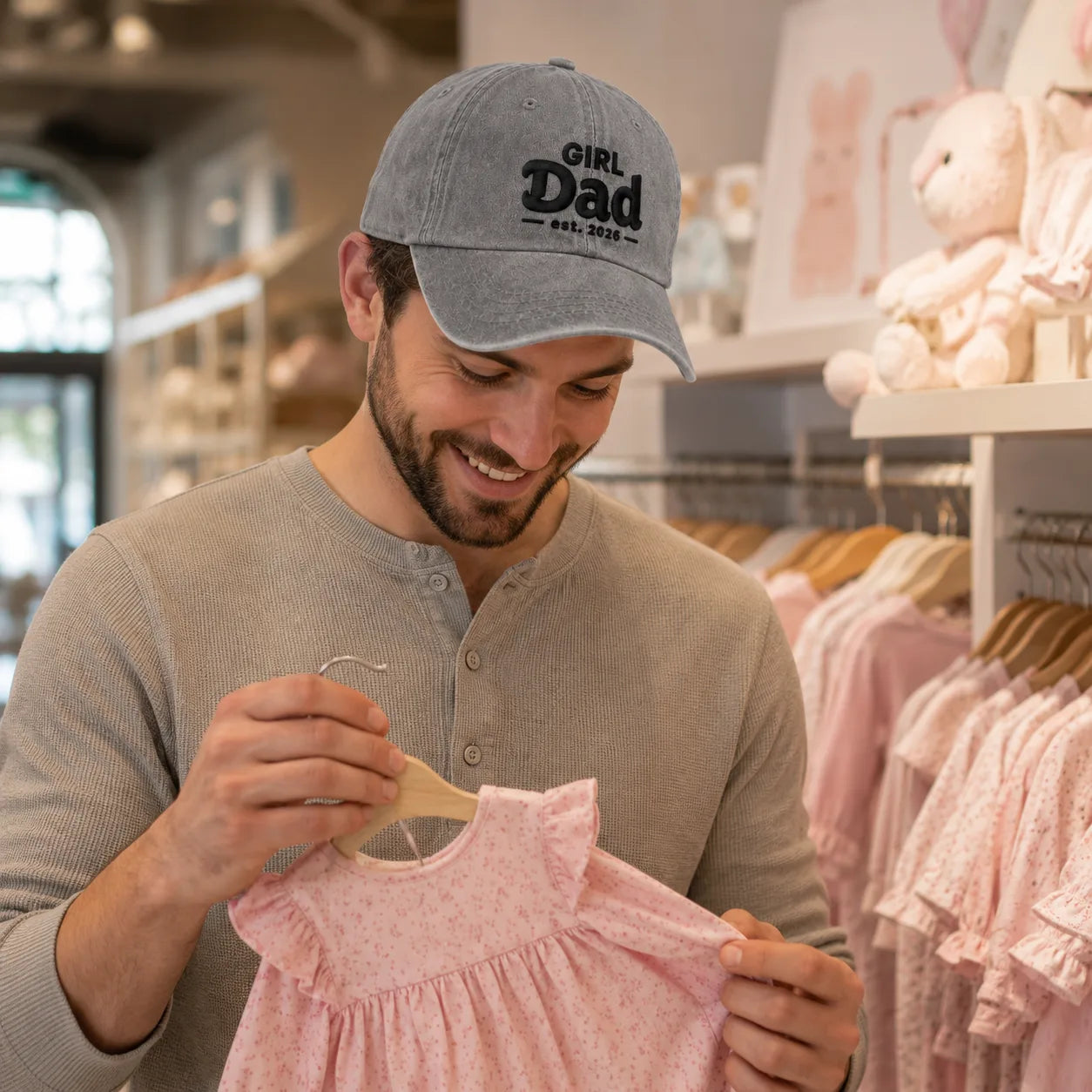 Girl Dad est. 2026 Washed Cap - washed cap - detail