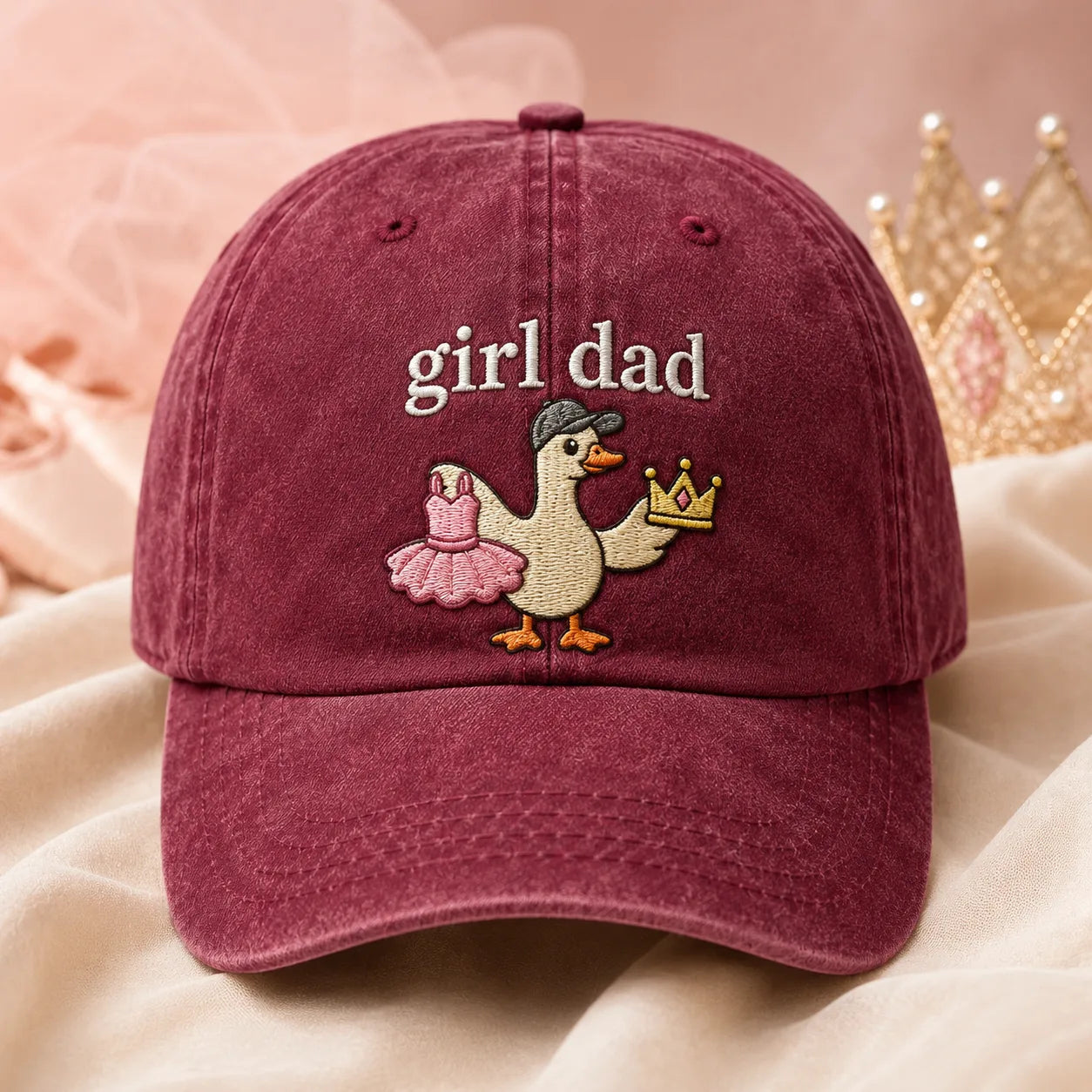 Girl Dad Goose Washed Cap - washed cap - detail