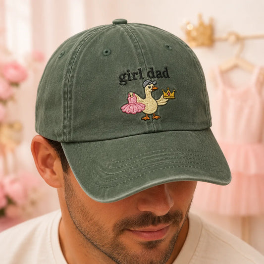 Girl Dad Goose Washed Cap - washed cap - front view