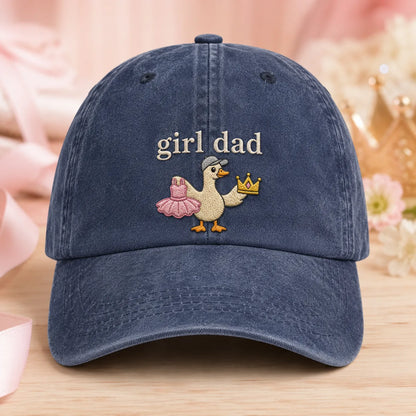 Girl Dad Goose Washed Cap - washed cap - side view
