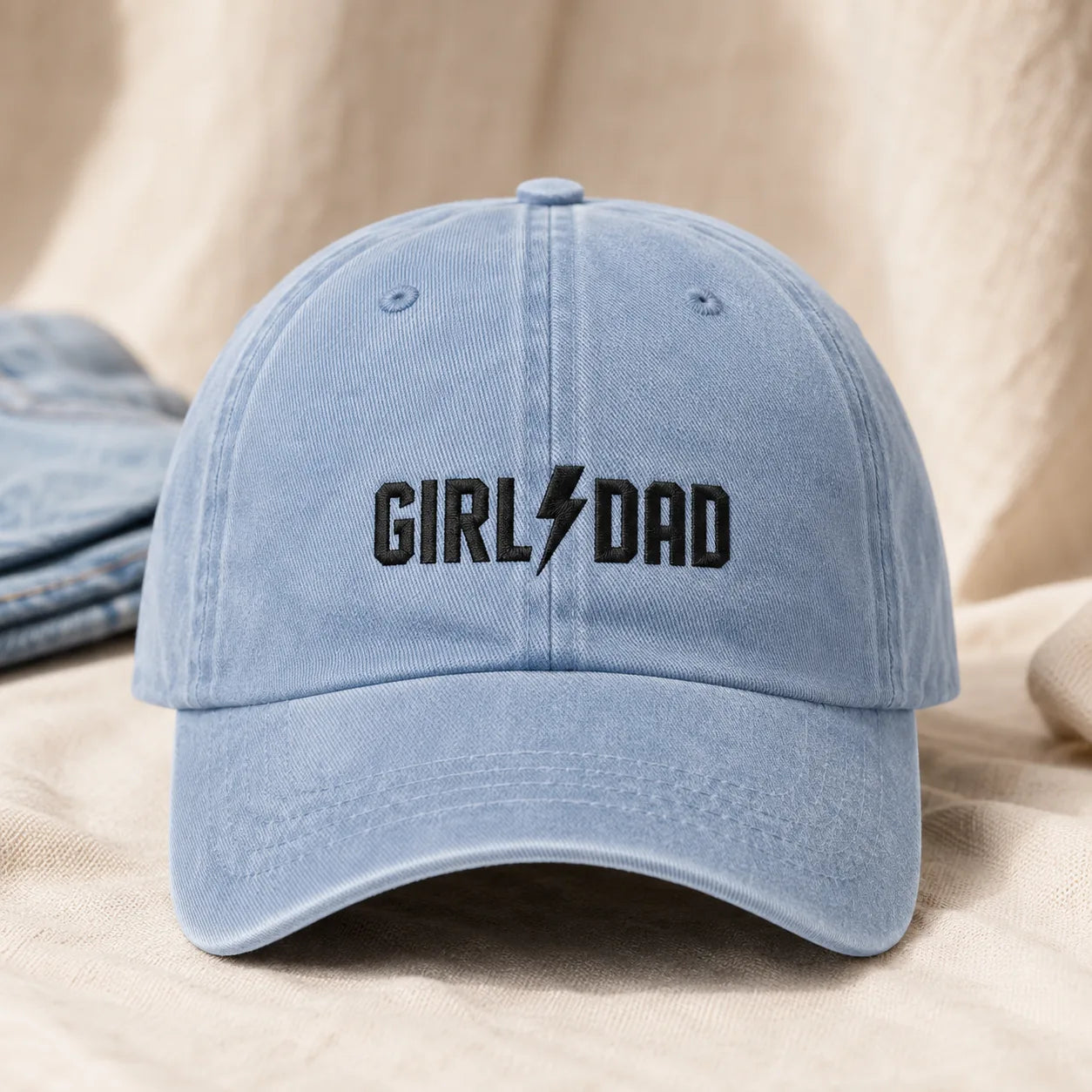 Girl Dad Lightning Bolt Washed Cap - washed cap - lifestyle