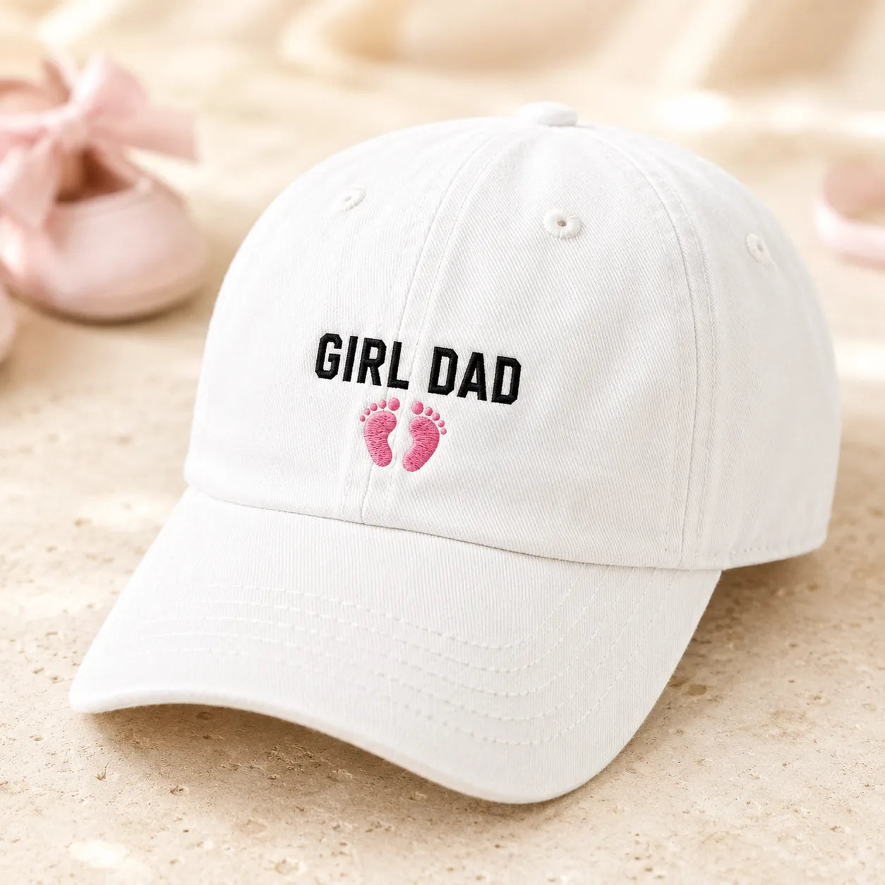 Girl Dad Pink Baby Washed Cap - washed cap - lifestyle