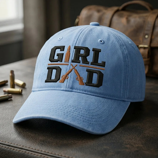 Girl Dad Washed Cap - washed cap - front view