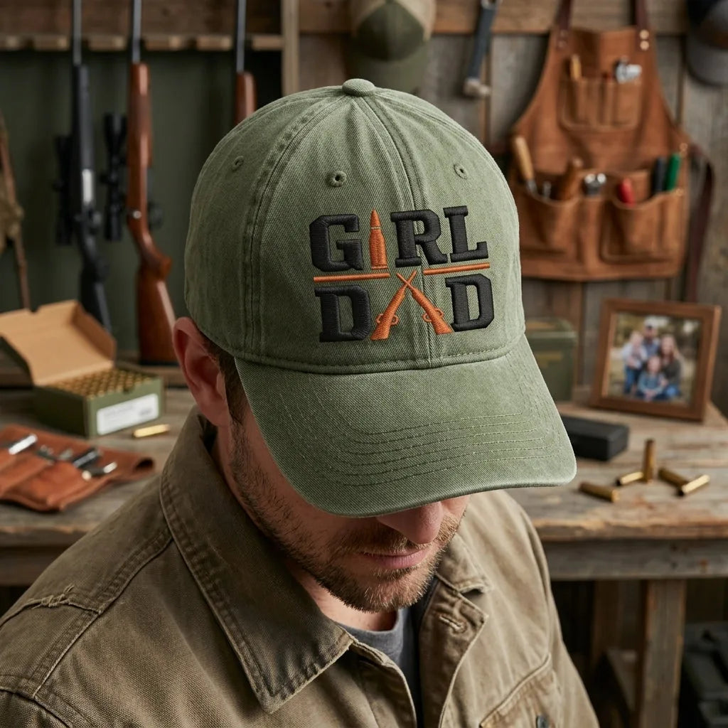 Girl Dad Washed Cap - washed cap - in use