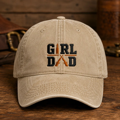 Girl Dad Washed Cap - washed cap - side view