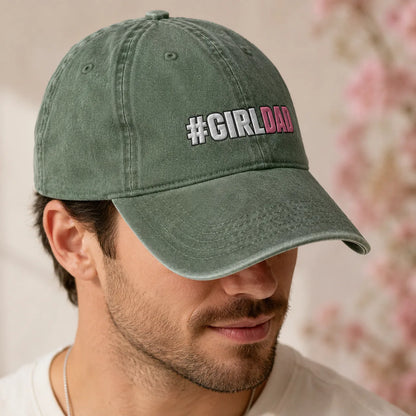 #Girldad Embroidered Baseball Washed Cap - washed cap - alternate angle