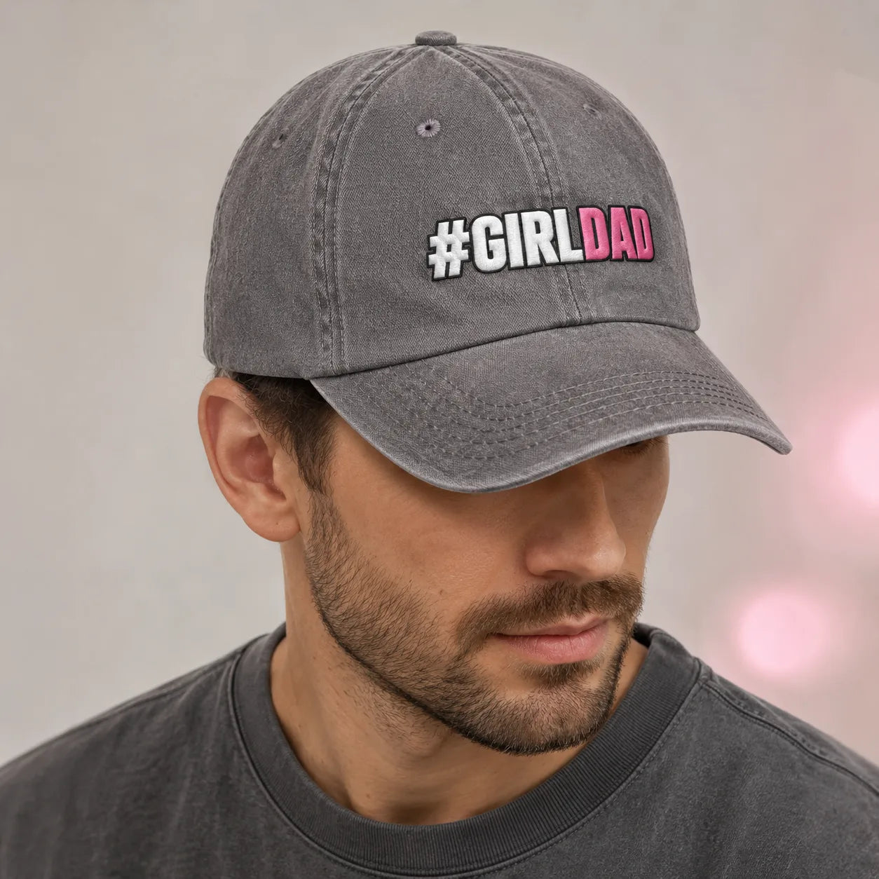 #Girldad Embroidered Baseball Washed Cap - washed cap - detail