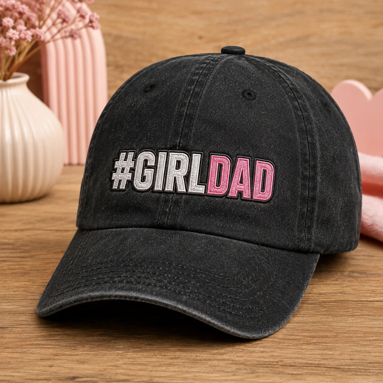 #Girldad Embroidered Baseball Washed Cap - washed cap - lifestyle