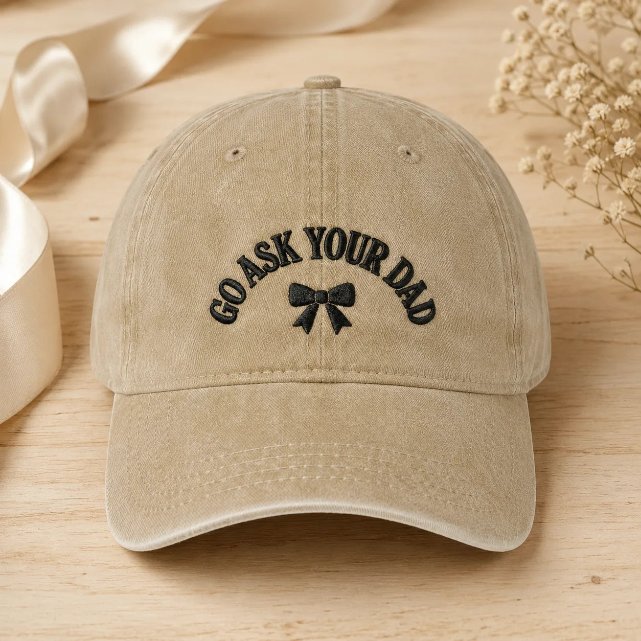 Go Ask Your Dad Washed Cap - washed cap - front view