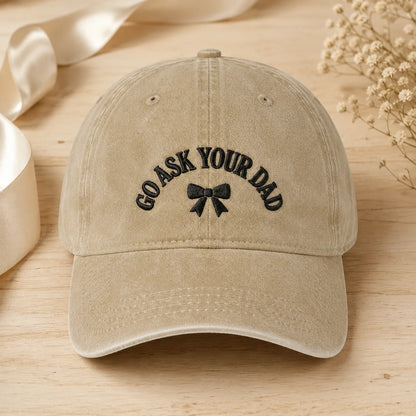 Go Ask Your Dad Washed Cap - washed cap - front view