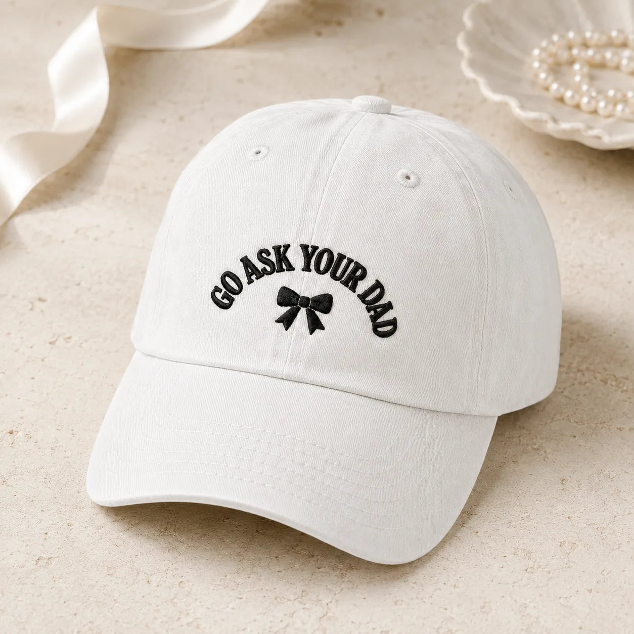 Go Ask Your Dad Washed Cap - washed cap - side view