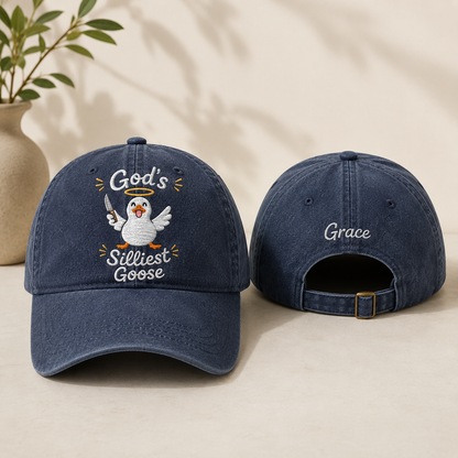 God's Silliest Goose Washed Cap - Washed Cap - front view