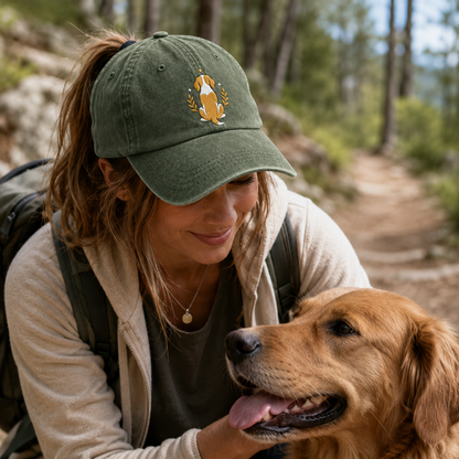 Golden Dog Embroidered Washed Cap - Washed Cap - alternate angle